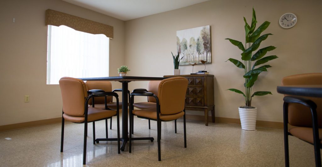 Dinning room at a skilled nursing nursing home